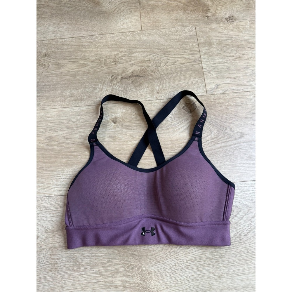 EUC Under Armour Women Sports Bra Purple Fitted Wireless Racerback size XS